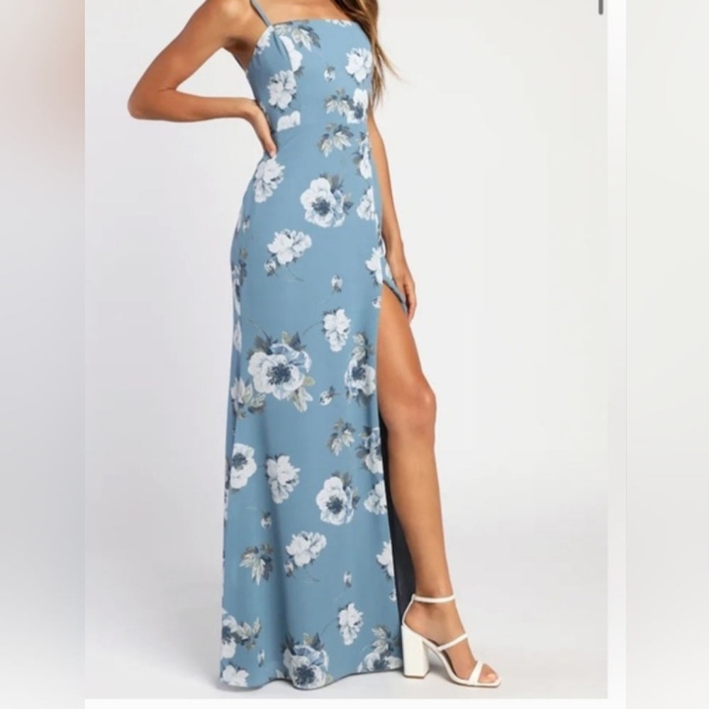 Floral Blue Maxi Dress